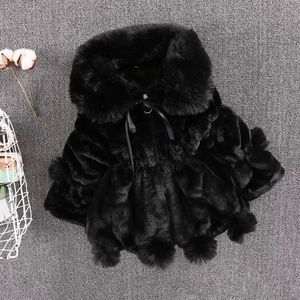Luxurious Black Faux Fur Kids Coat